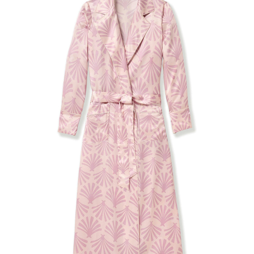 Women's Silk Robe in Blush Tide