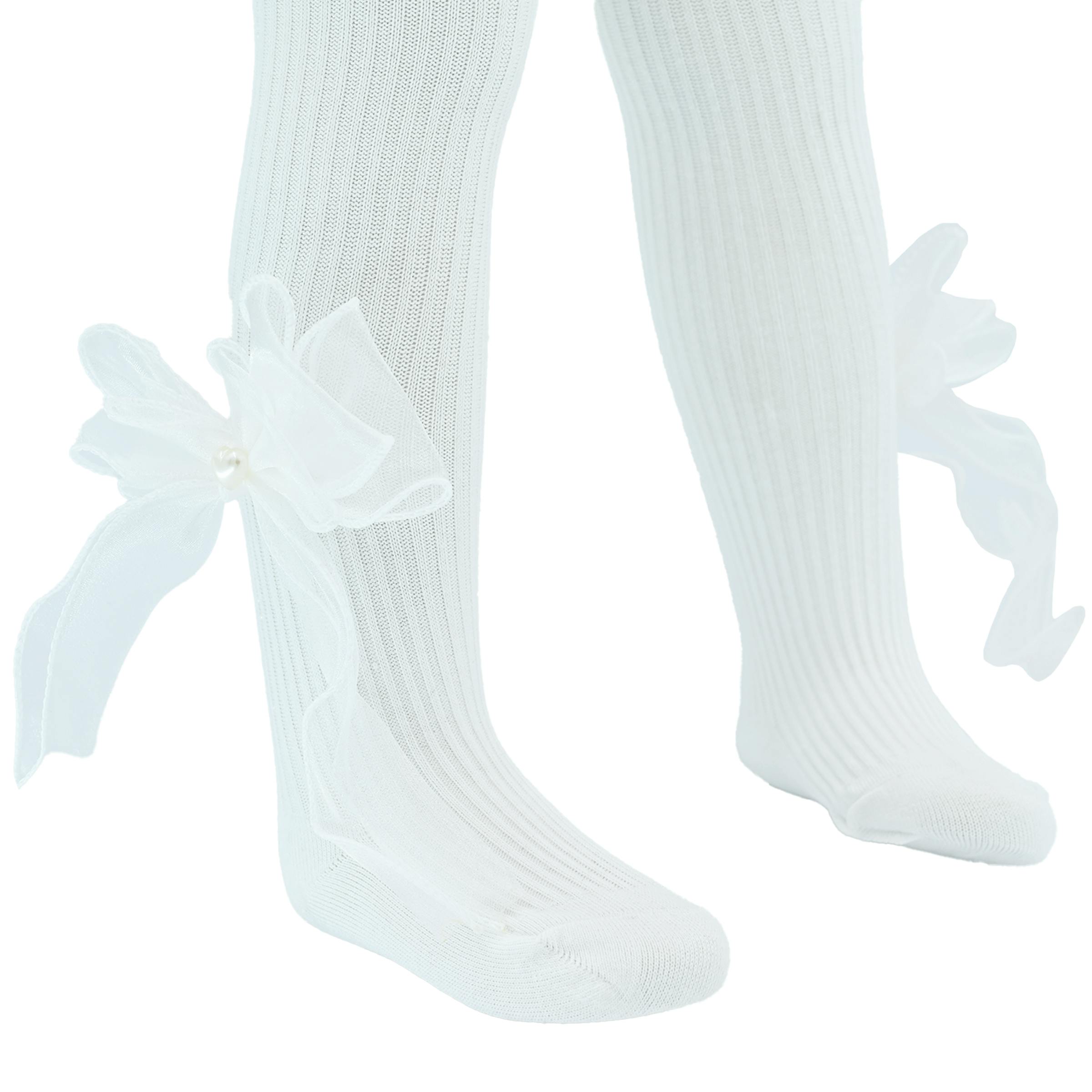 Heart Pearl Ribbon Tights