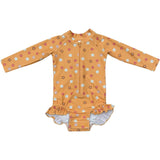 Girl's One-Piece Ruffle Rash Guard Swimsuit