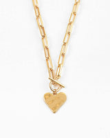 Hammered Heart Toggle Necklace
