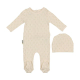 Ribbed Pineapple Footie and Beanie Set