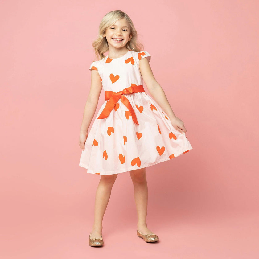 Love Heart Valentines Party Dress With Bow