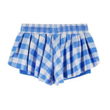 Girls Athletic Short | Blue Gingham