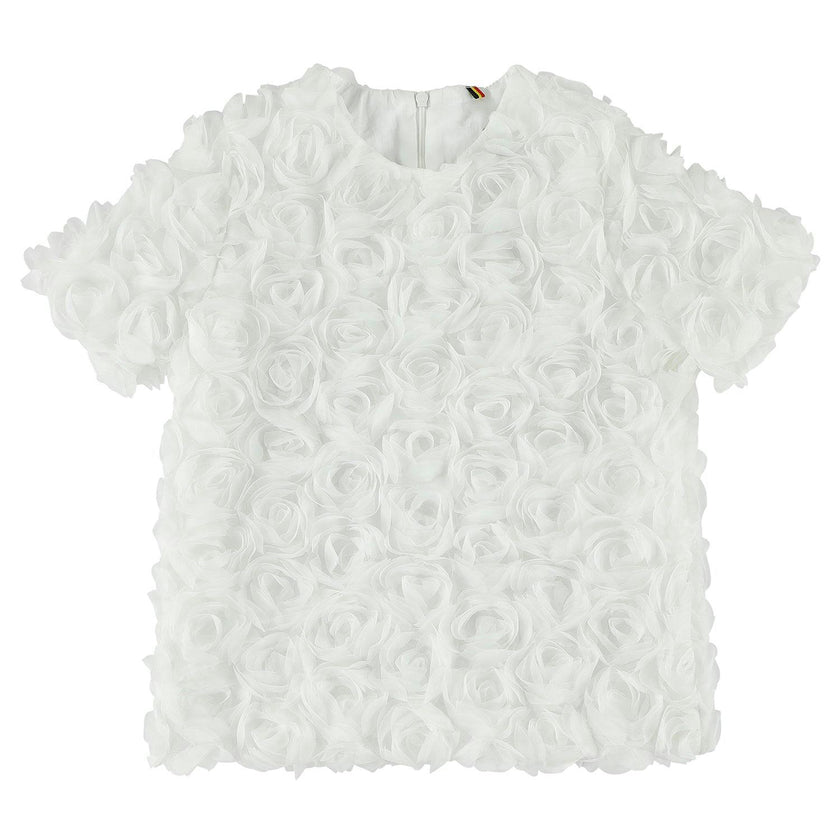 CAROLINE BOSMANS Rose Appliqué Blouse