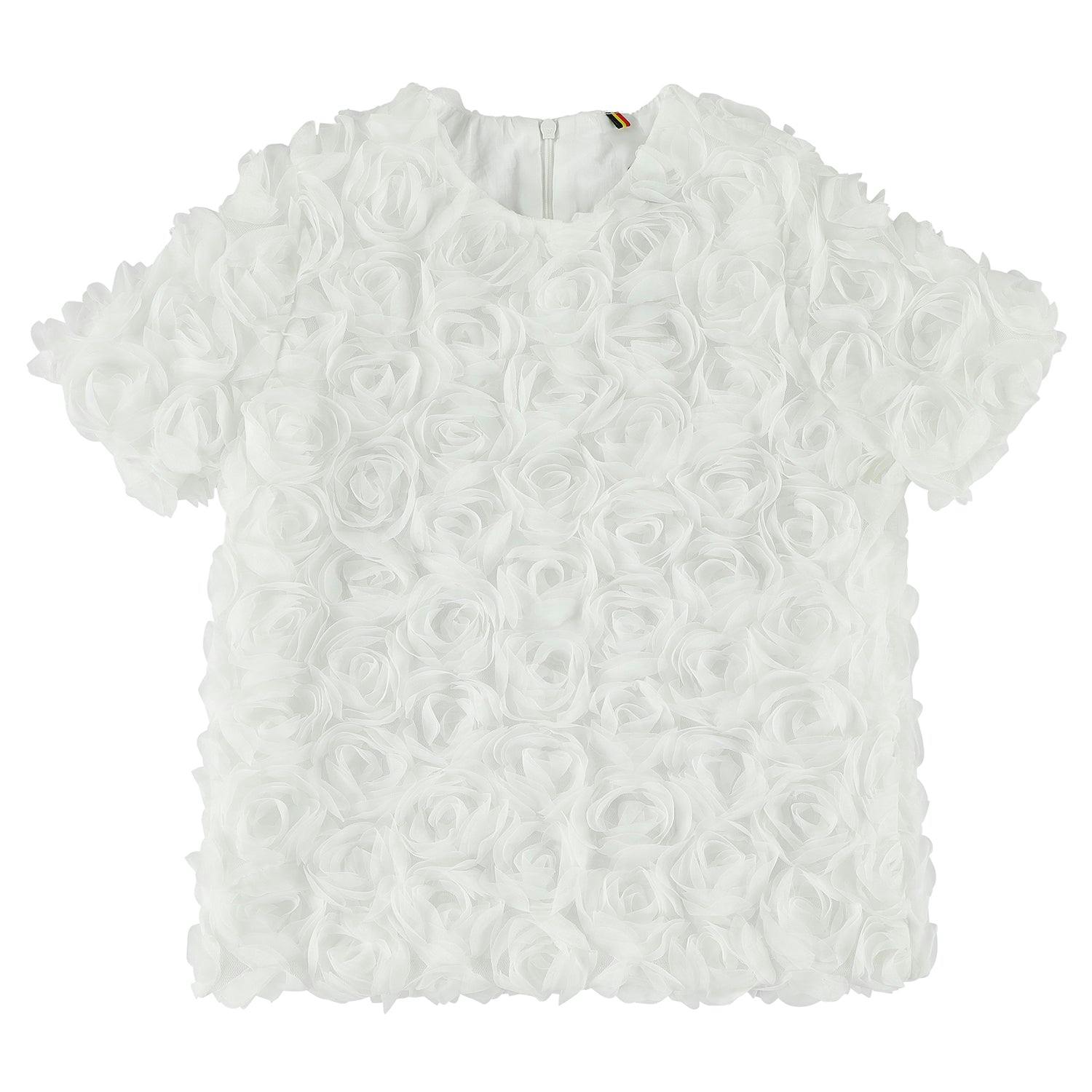 CAROLINE BOSMANS Rose Appliqué Blouse