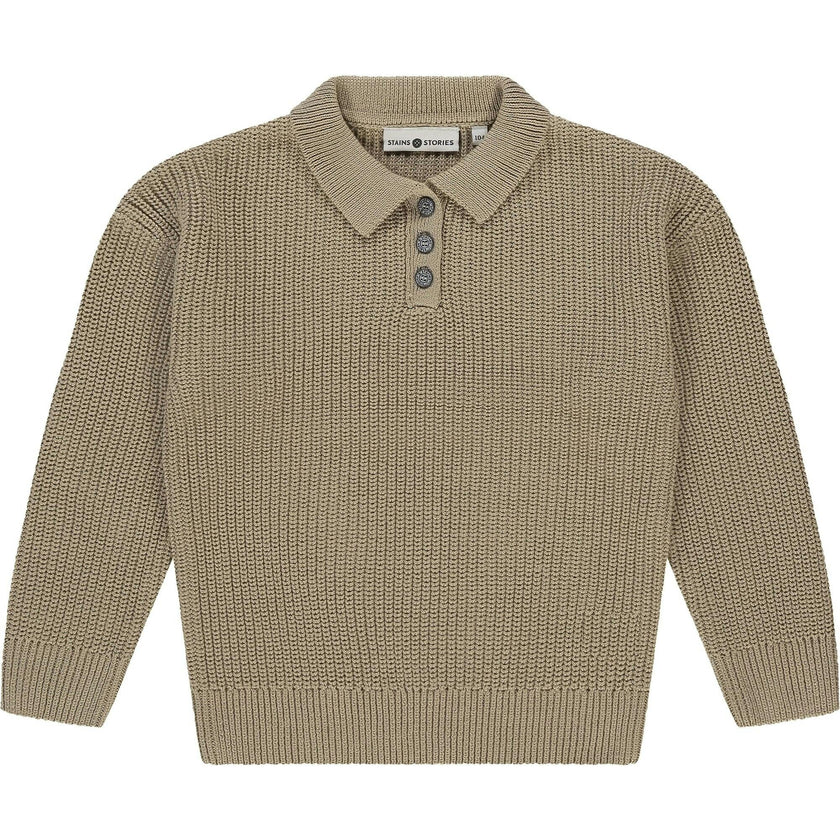 Pullover Knit Polo Sweater