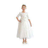 White Shannora Puff Sleeve Formal Dress