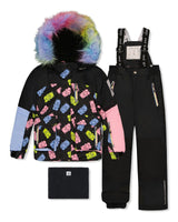 Two Piece Play Snowsuit Black Gummy Bear Print
