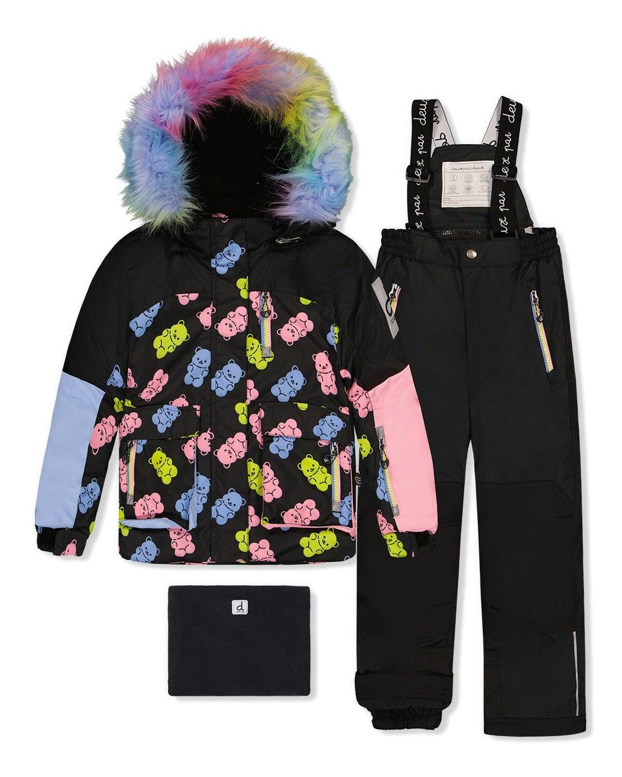 Two Piece Play Snowsuit Black Gummy Bear Print