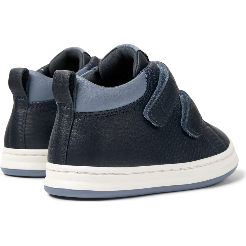 Kids Runner Leather Sneakers, Navy