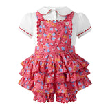 Cherry Dungaree and Blouse Set