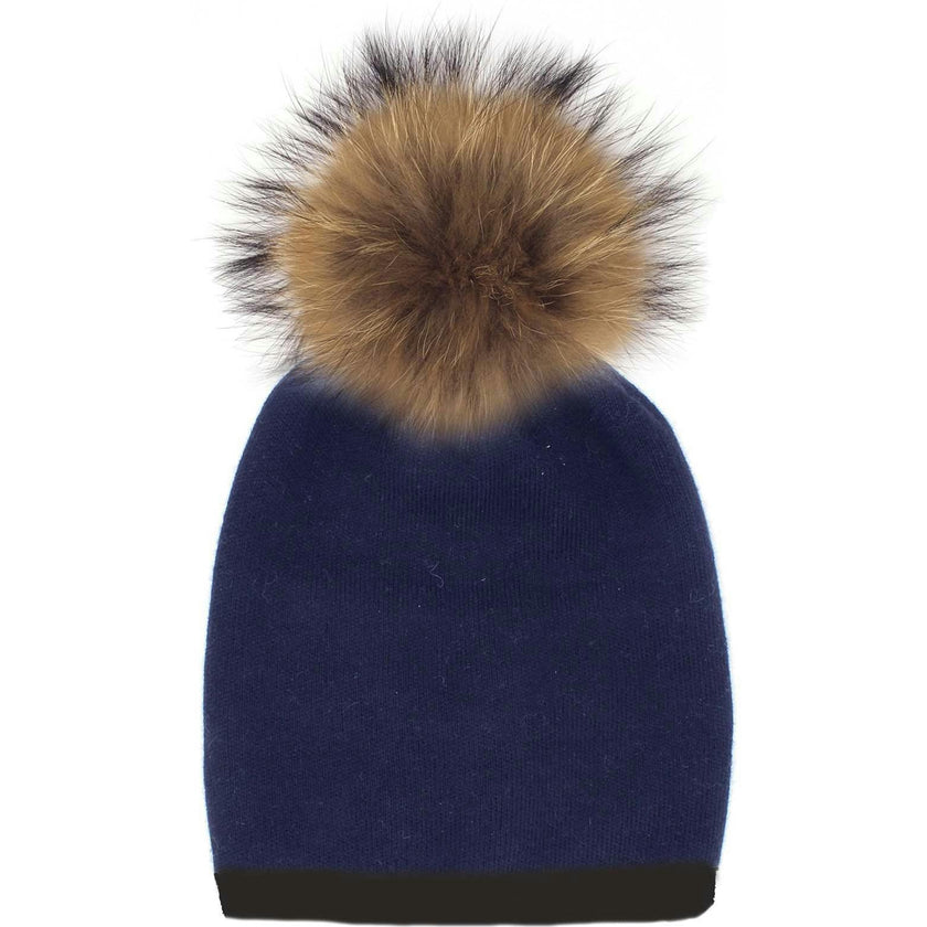 Two Tone Knit Hat (Snap On Pom Sold Separately)
