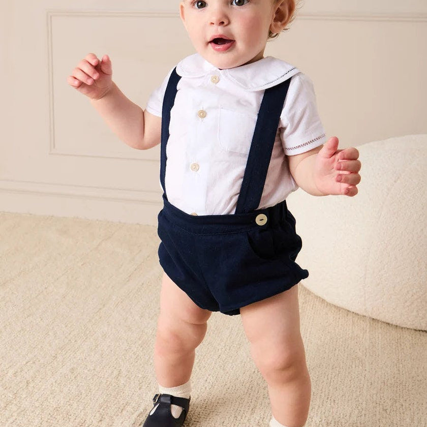 Plain Bloomers with Braces in Navy (6mths-3yrs)