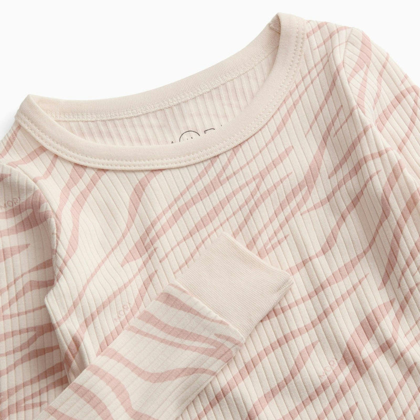 Zebra Sands Ribbed Pajama Set
