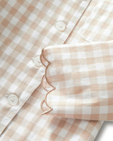 Kid's Twill Colette Pajama Set in Camel Gingham