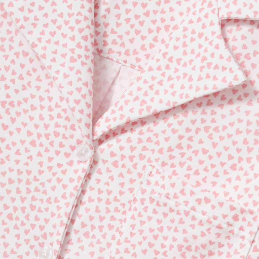 The Olivia Wide Leg Pima Pajama Set in Sweethearts