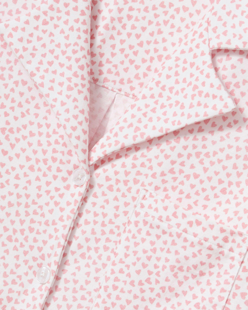 The Olivia Wide Leg Pima Pajama Set in Sweethearts
