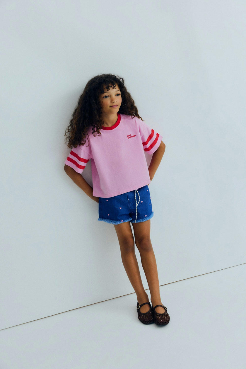 Lys Short Hearts Light Denim