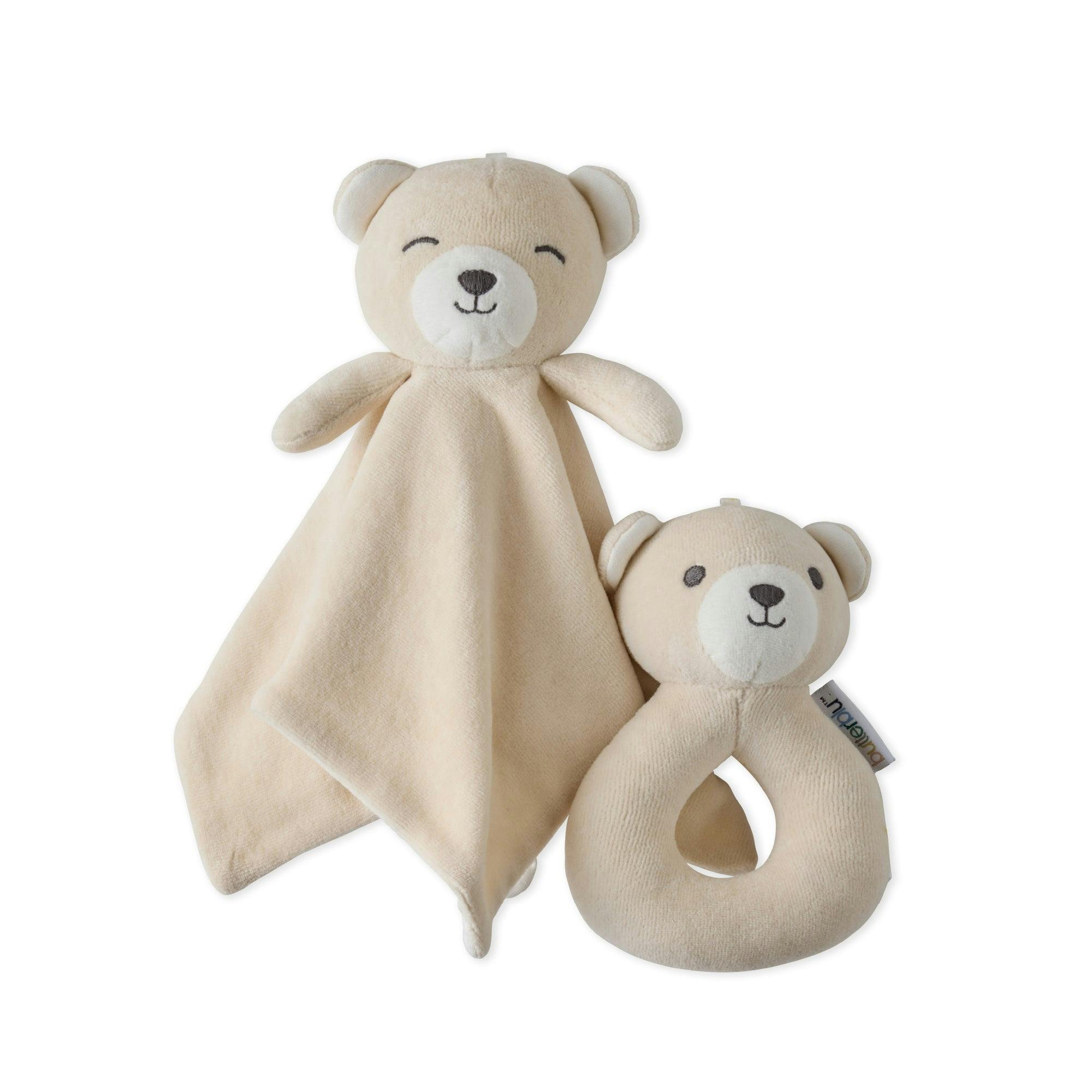 SNUGGLE + SHAKE - Baby Lovey Security Blanket Toy and Rattle Set