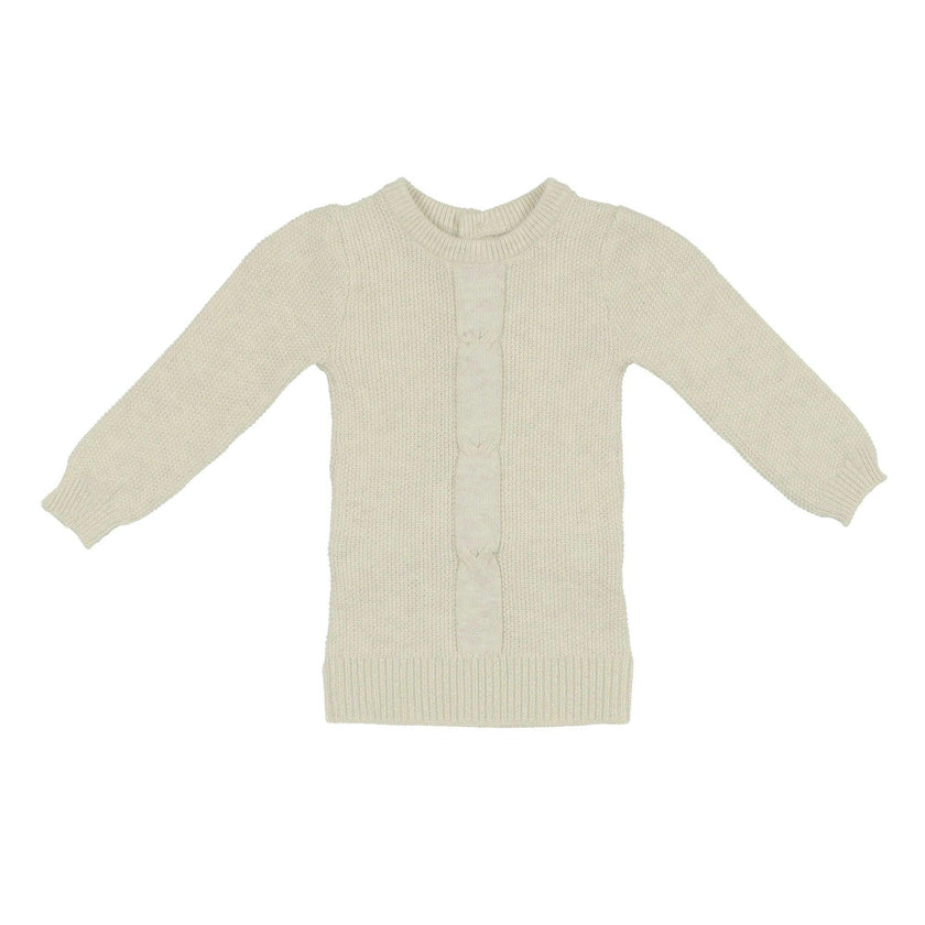 Braided Rope Knit Long Puff Sleeve Sweater