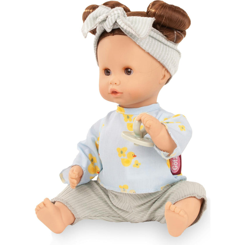 Gotz Sleepy Aquini Girl Little Duck 13.0" Cute Bath Doll With Beautiful Brown Hair