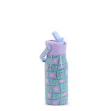Junior Backpack with Lunch Box and 14oz Water Bottle For School in Puffy Flower