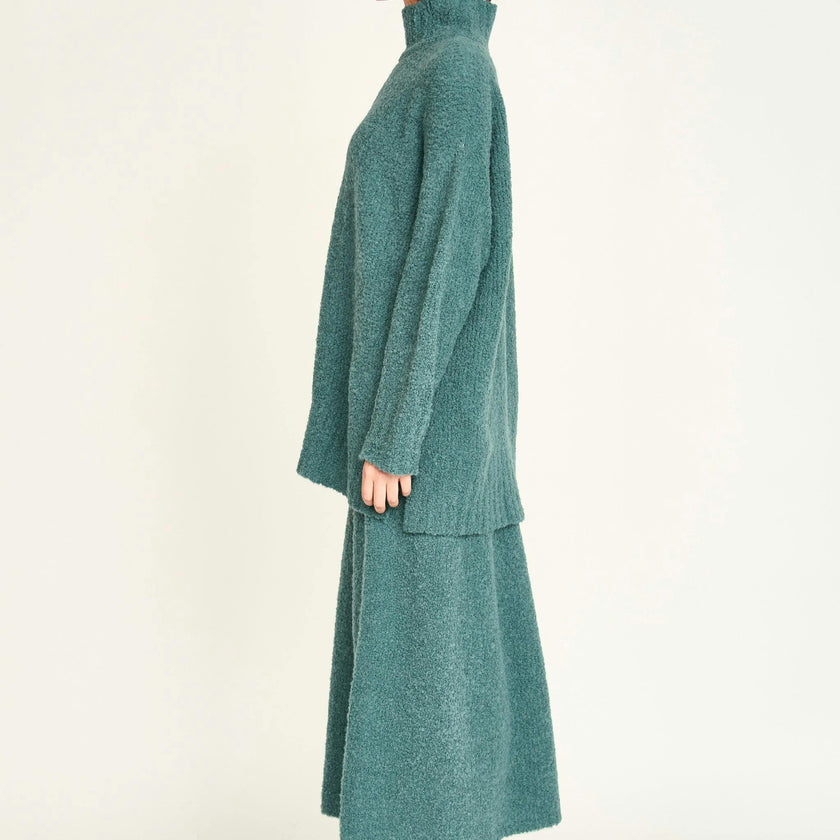 Salida Boucle Turtleneck in Spruce
