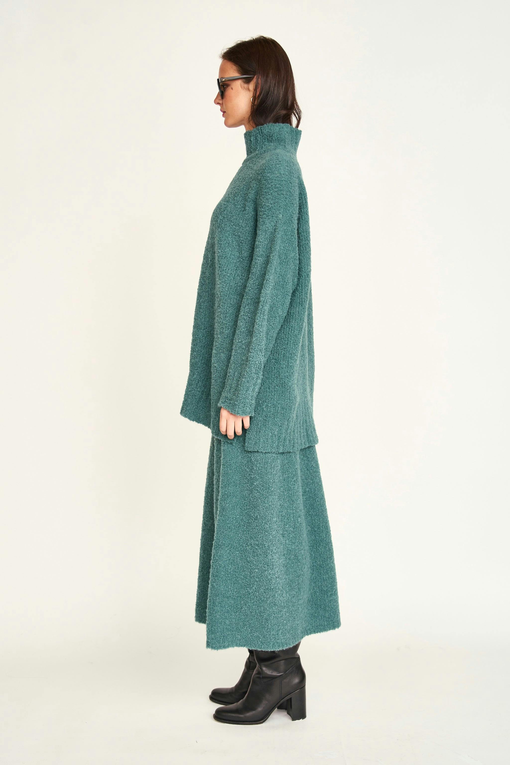 Salida Boucle Turtleneck in Spruce