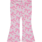 Bow Print Flared Leggings