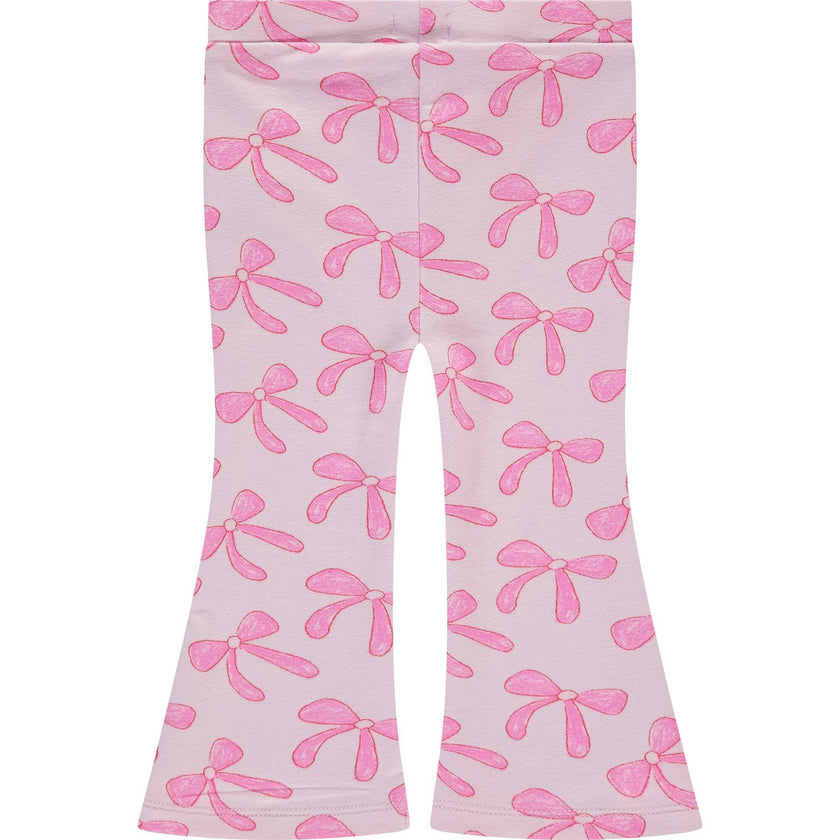 Bow Print Flared Leggings