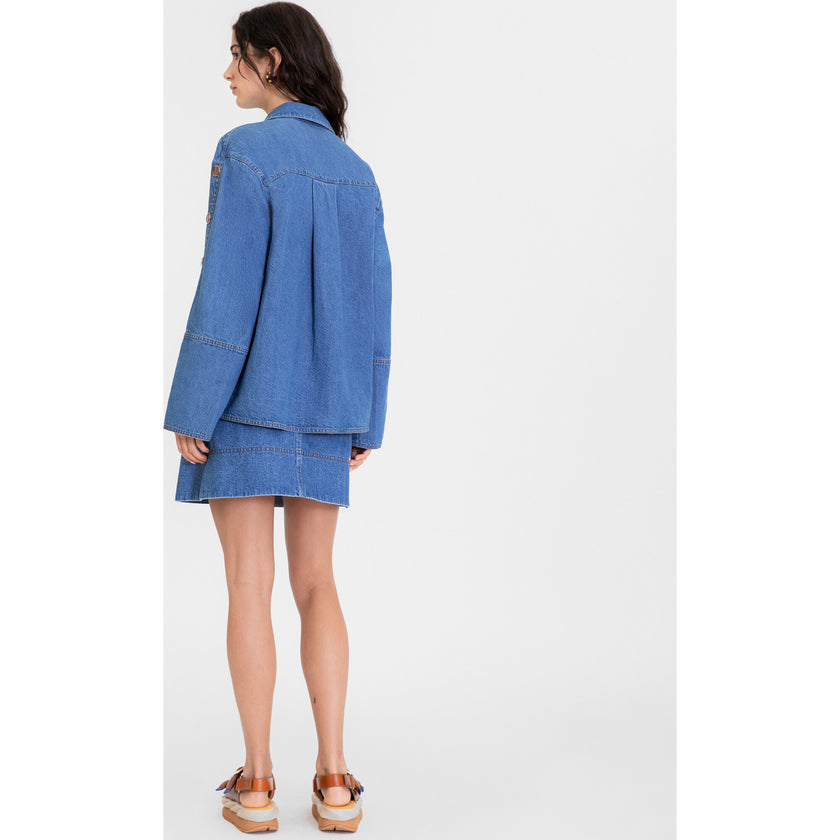 Women's Lally Denim Top, Blue