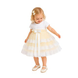 Beige Bella Vina Ruffle Babysuit Dress
