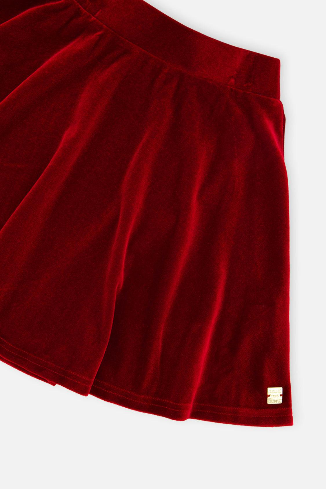 Velvet Skirt Red