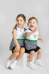 Knit Short Set with Tennis Rackets