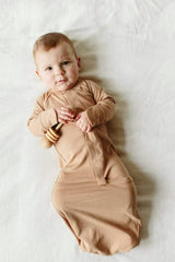 24 HOUR CONVERTIBLE GOWN | SANDSTONE — Bamboo Organic Cotton Blend, Preemie–6M