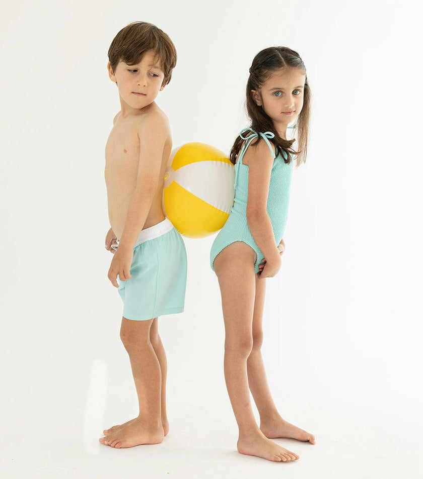 boys swim shorts aqua