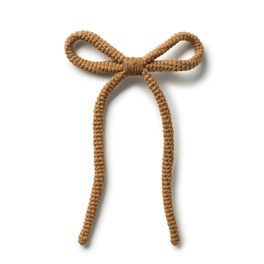 Halo Luxe Juliana Textured Knit Long Tail Clip - Brown