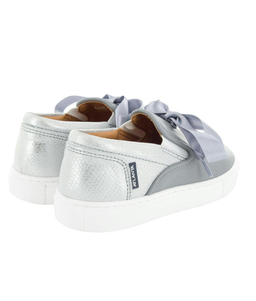 Leather & Lace Slip On Sneakers, Grey