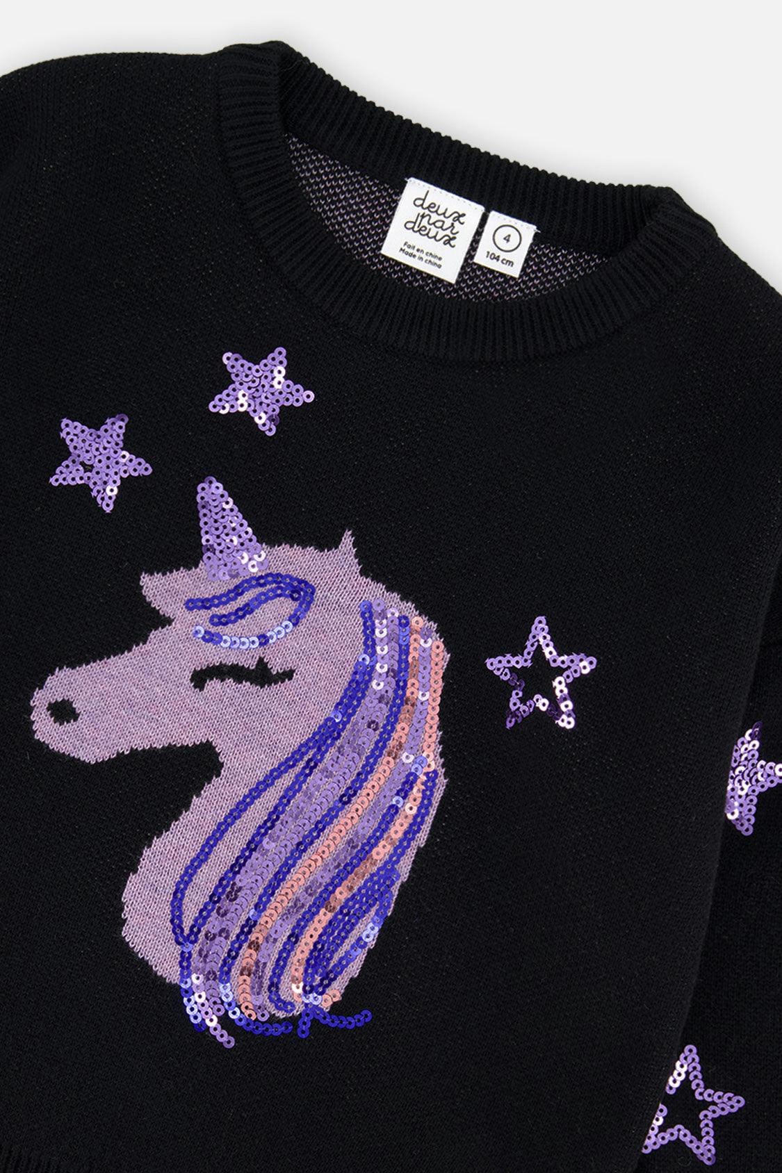 Knitted Sweater Black And Mauve