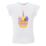 White Birthday Cupcake N Candle T-Shirt