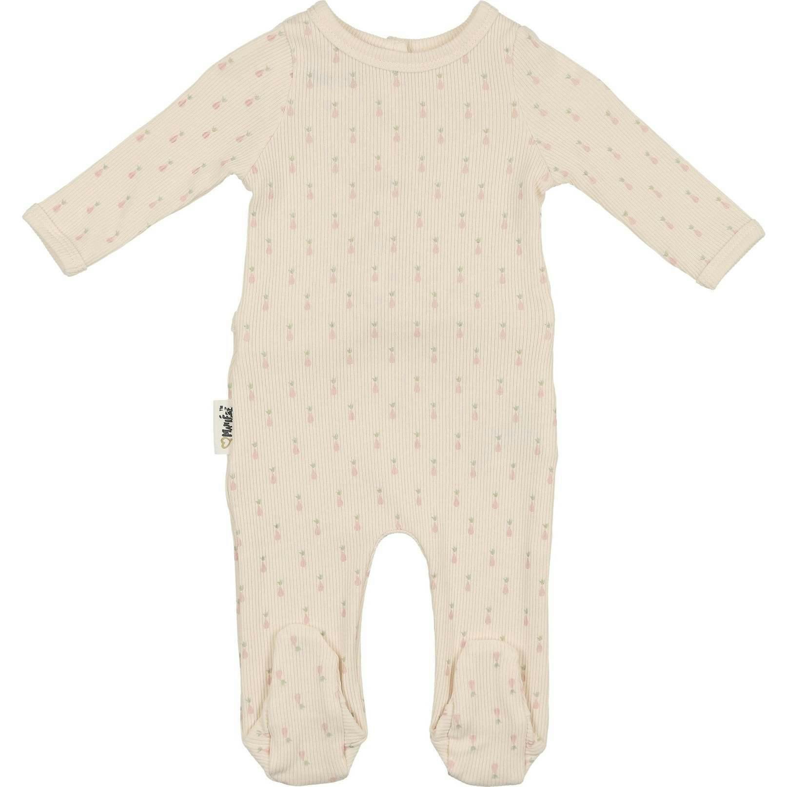 Ribbed Pineapple Footie and Beanie Set