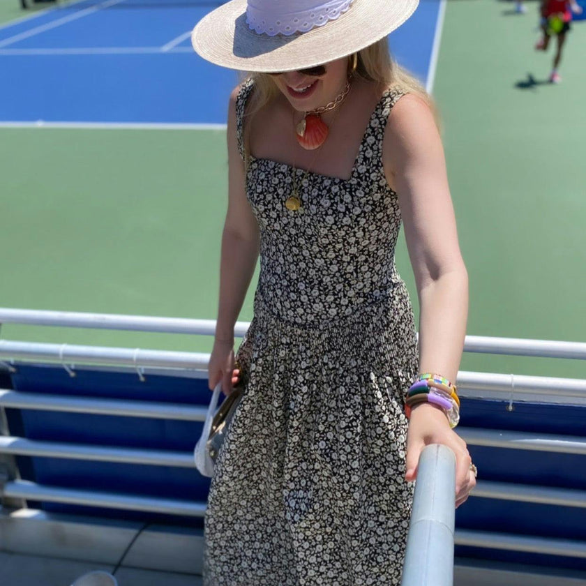 Zinnia Sun Hat - Long & Thin Vintage Eyelet Lace Ribbon