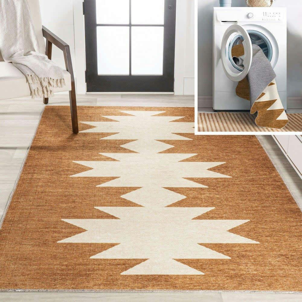 Chayton Minimalist Geometric Machine-washable Area Rug