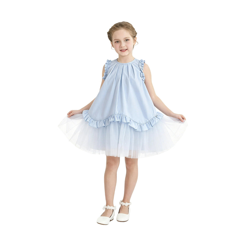 Light Blue Lumielle Ruffle Dress