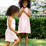 girls pink ruffle french terry short