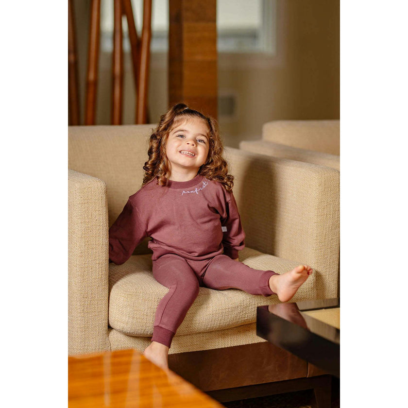 Pouf Embroidered Set, Pink
