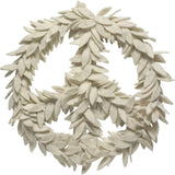 Handmade Hand Felted Wool Wreath - Peace Symbol Cream - 14" Arcadia Home