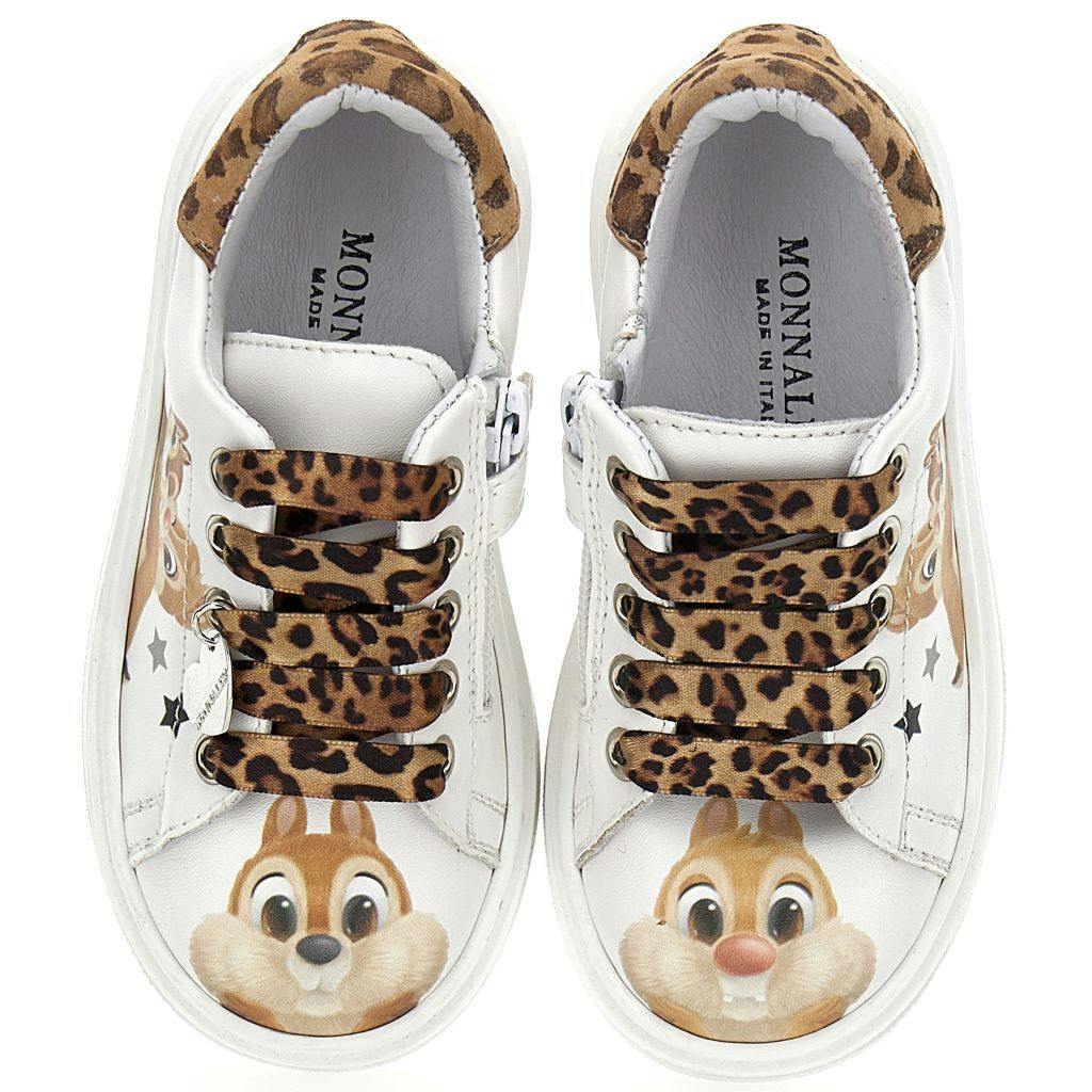White Chipmunks Print Shoes