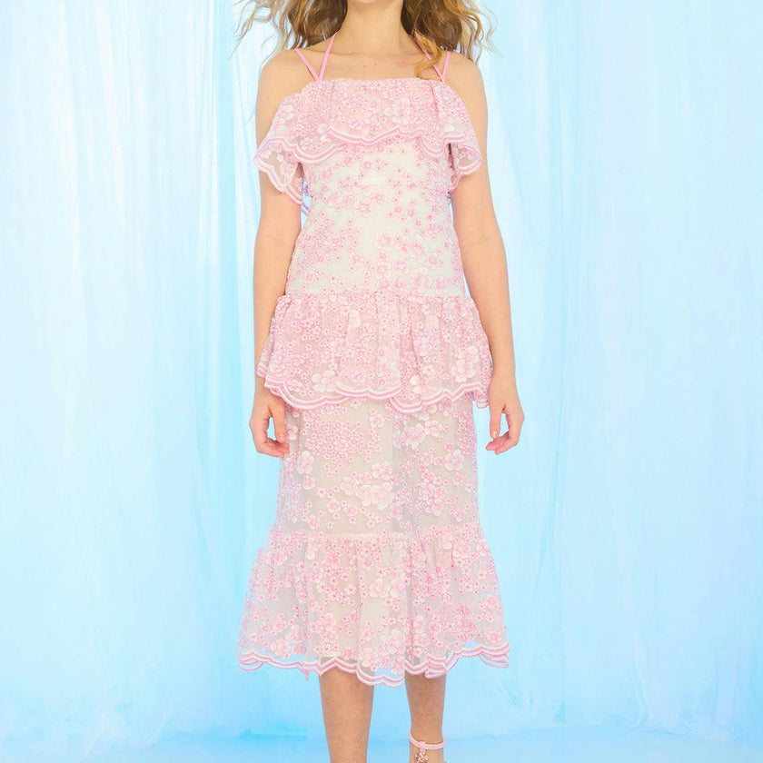 Eliza Embroidered Midi Dress