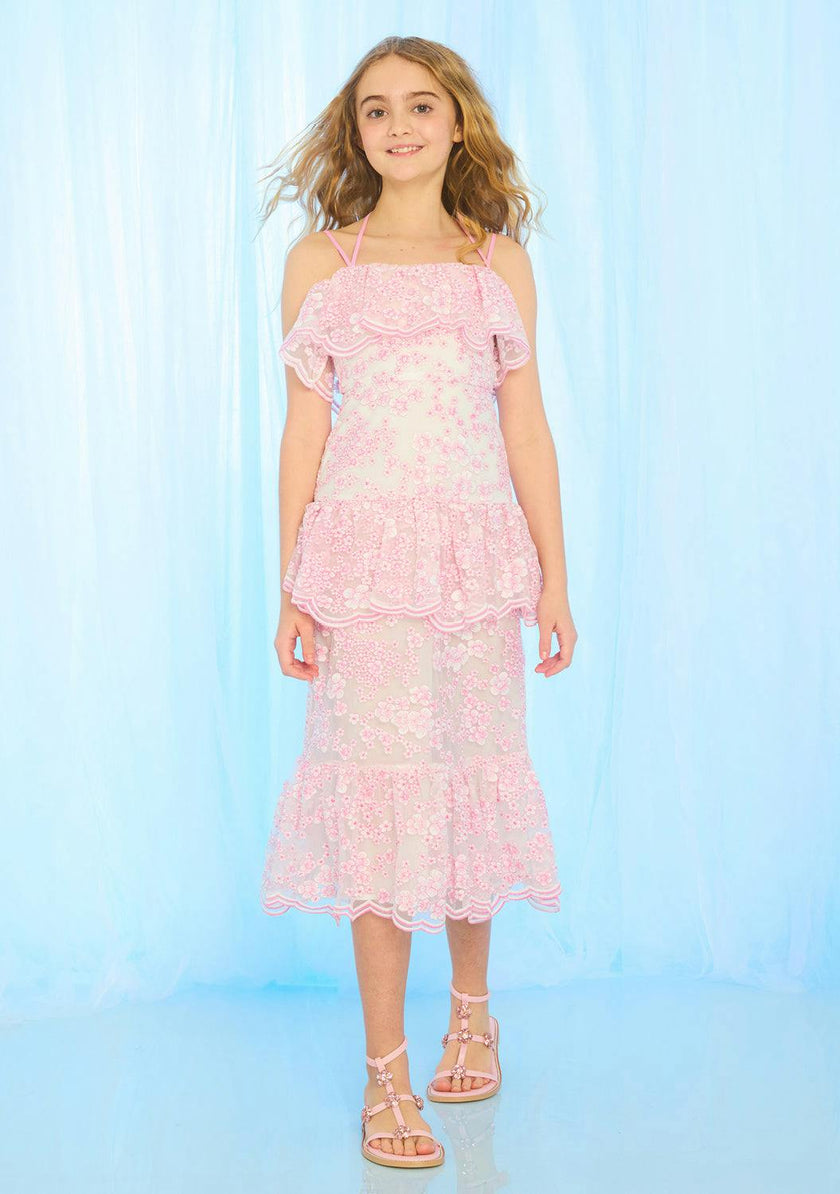 Eliza Embroidered Midi Dress